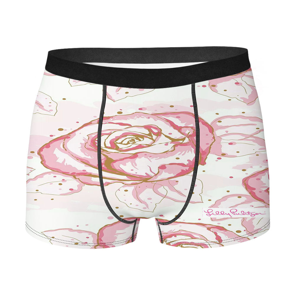 Lilly Pulitzer Flower Rose Wallpaper Men's Boxer Briefs