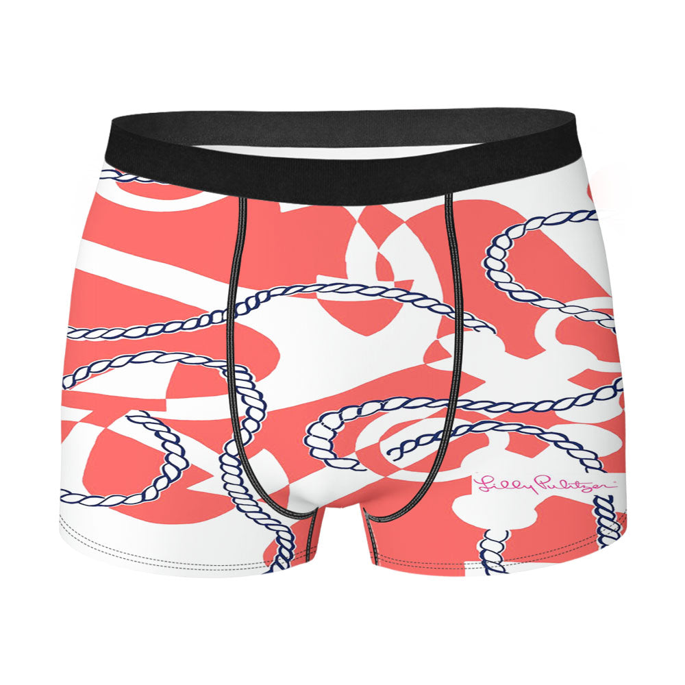 Lilly Pulitzer Orange Tango Booze Cruise Kennett Men's Boxer Briefs