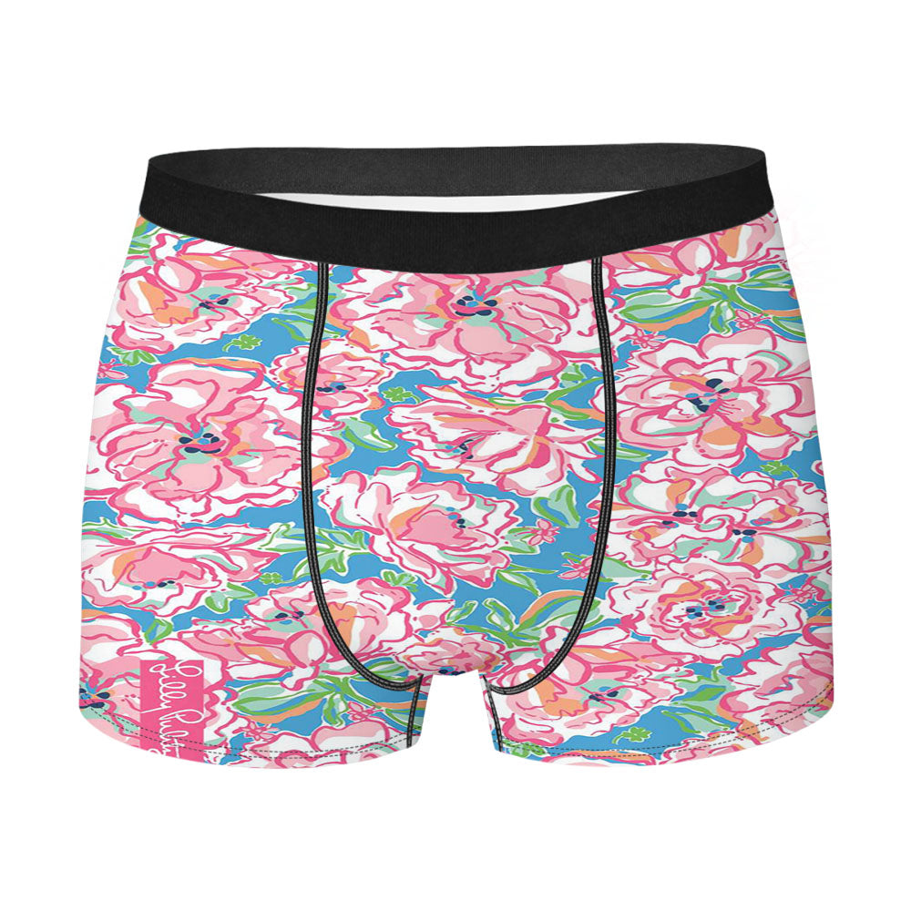 Lilly Pulitzer Summer Flower Pink Flamingo Men's Boxer Briefs