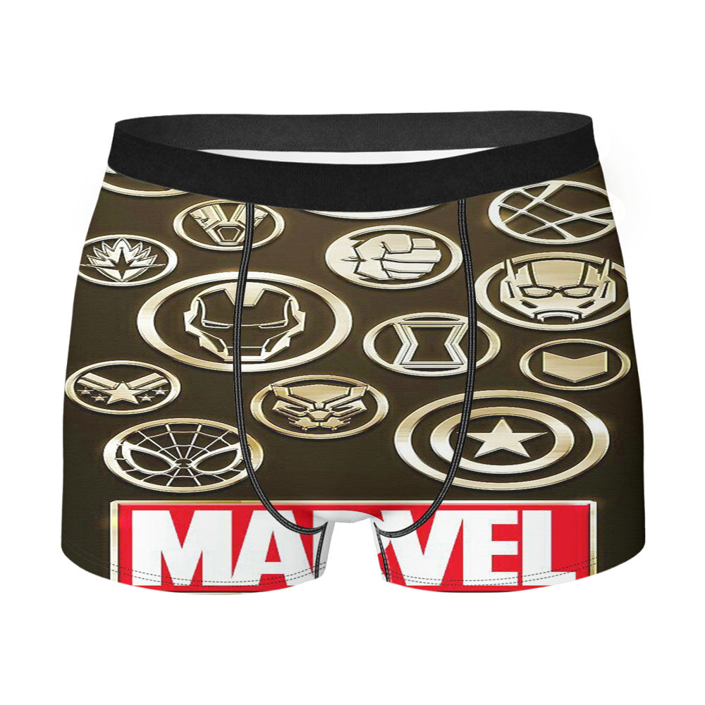 Logo Emblem Marvel Characters Men's Boxer Briefs