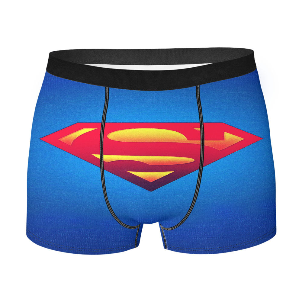 Logo Superman Blue Hero Illustration Art Men's Boxer Briefs