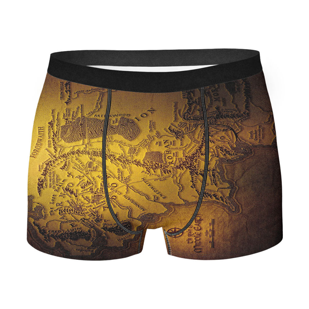 Lord Of The Rings Middle Earth Map Go Men's Boxer Briefs