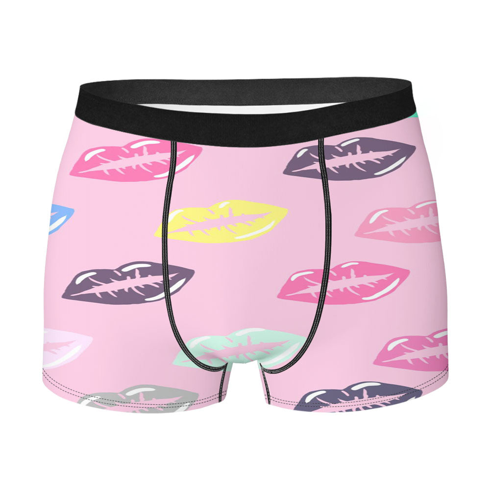 Love Lips Pattern Men's Boxer Briefs