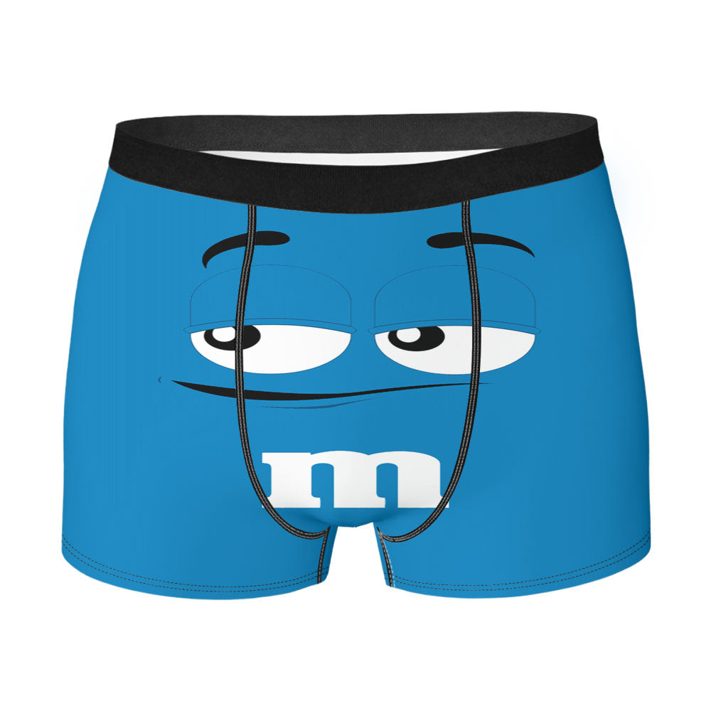 M&M Face Boring Blue Men's Boxer Briefs