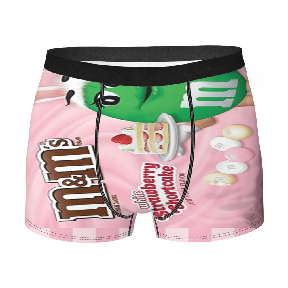 M&M White Strawberry Shortcake Candy Men's Boxer Briefs