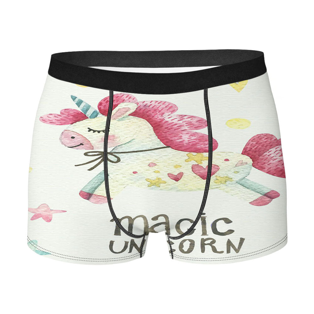Magic Unicorn Watercolor Men's Boxer Briefs