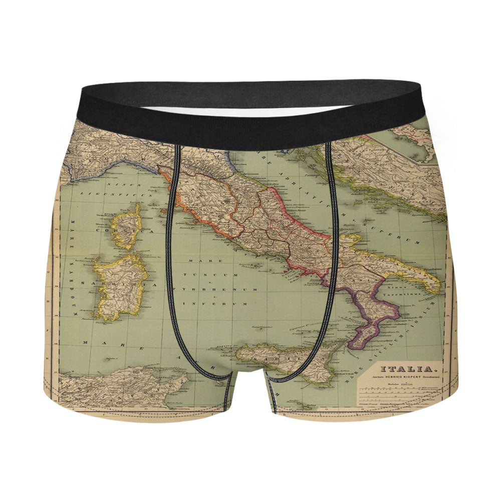 Map Of Italy From 1903 Men's Boxer Briefs