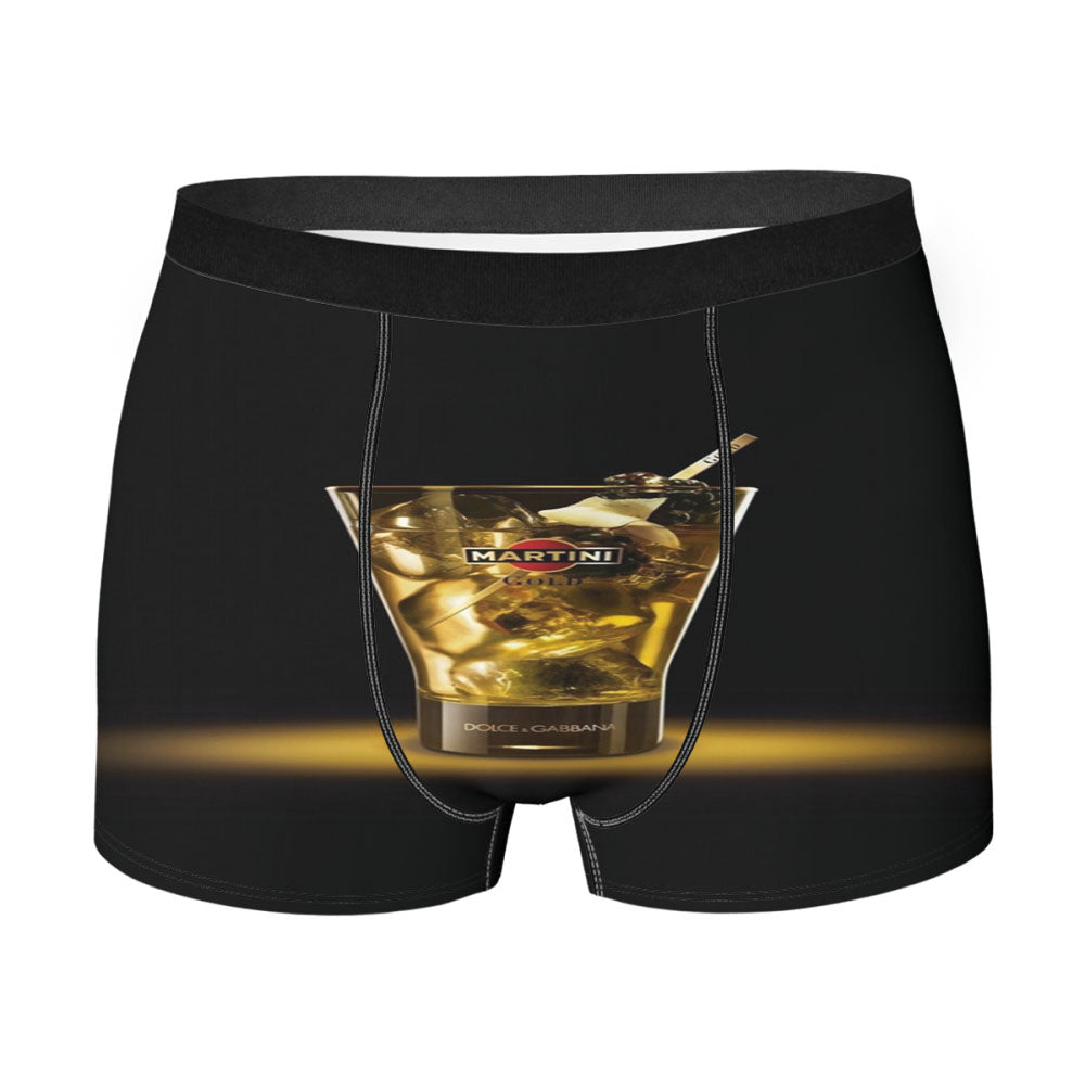 Martini Gold Drink Alcohol Glass Men's Boxer Briefs