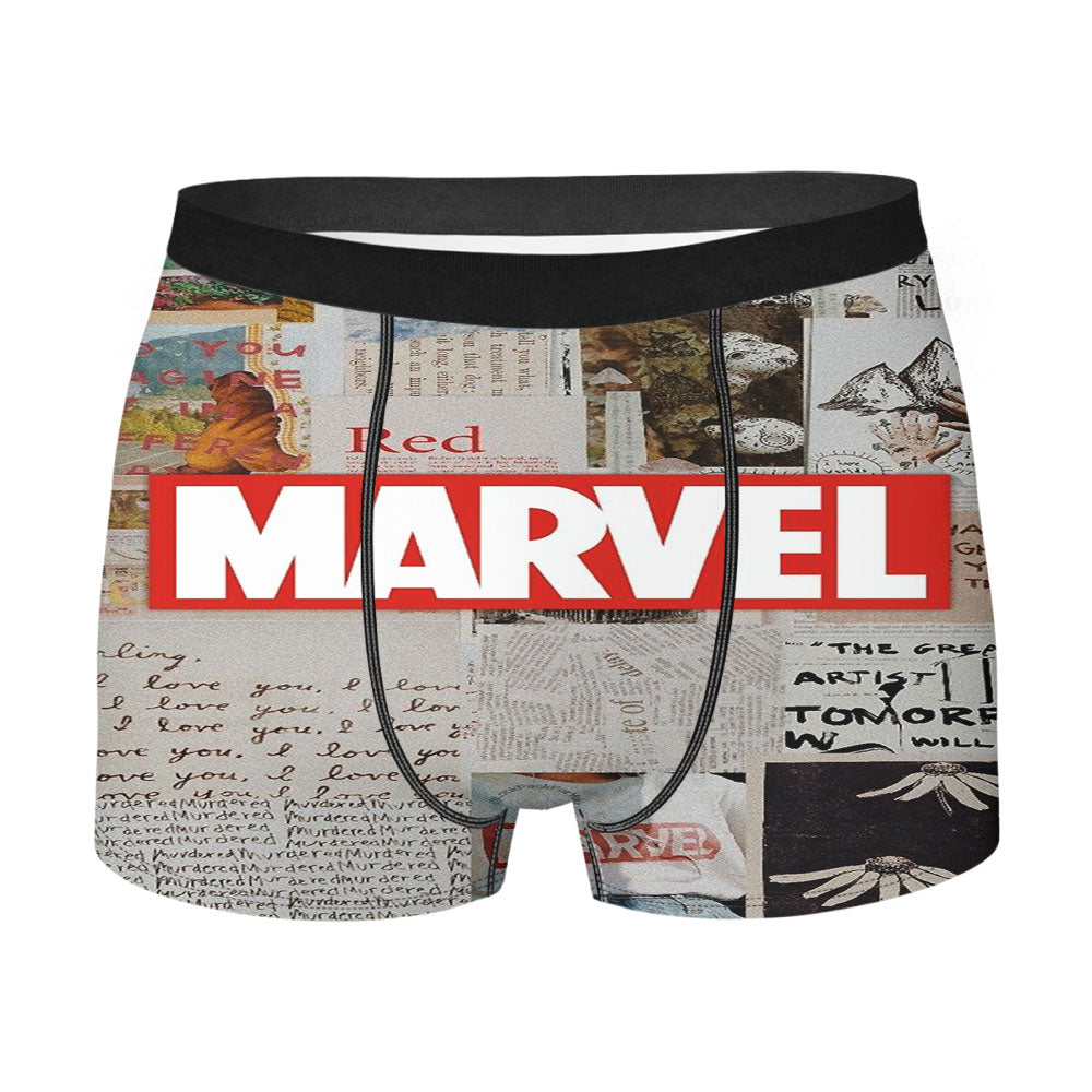 Marvel Logo X Newspaper Men's Boxer Briefs