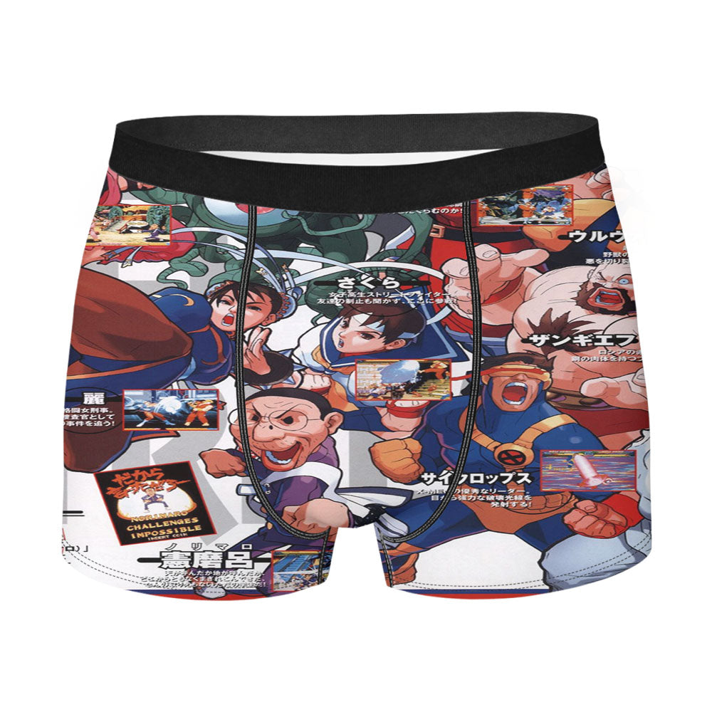 Marvel Super Heroes Vs Street Fighter Character Collages Men's Boxer Briefs