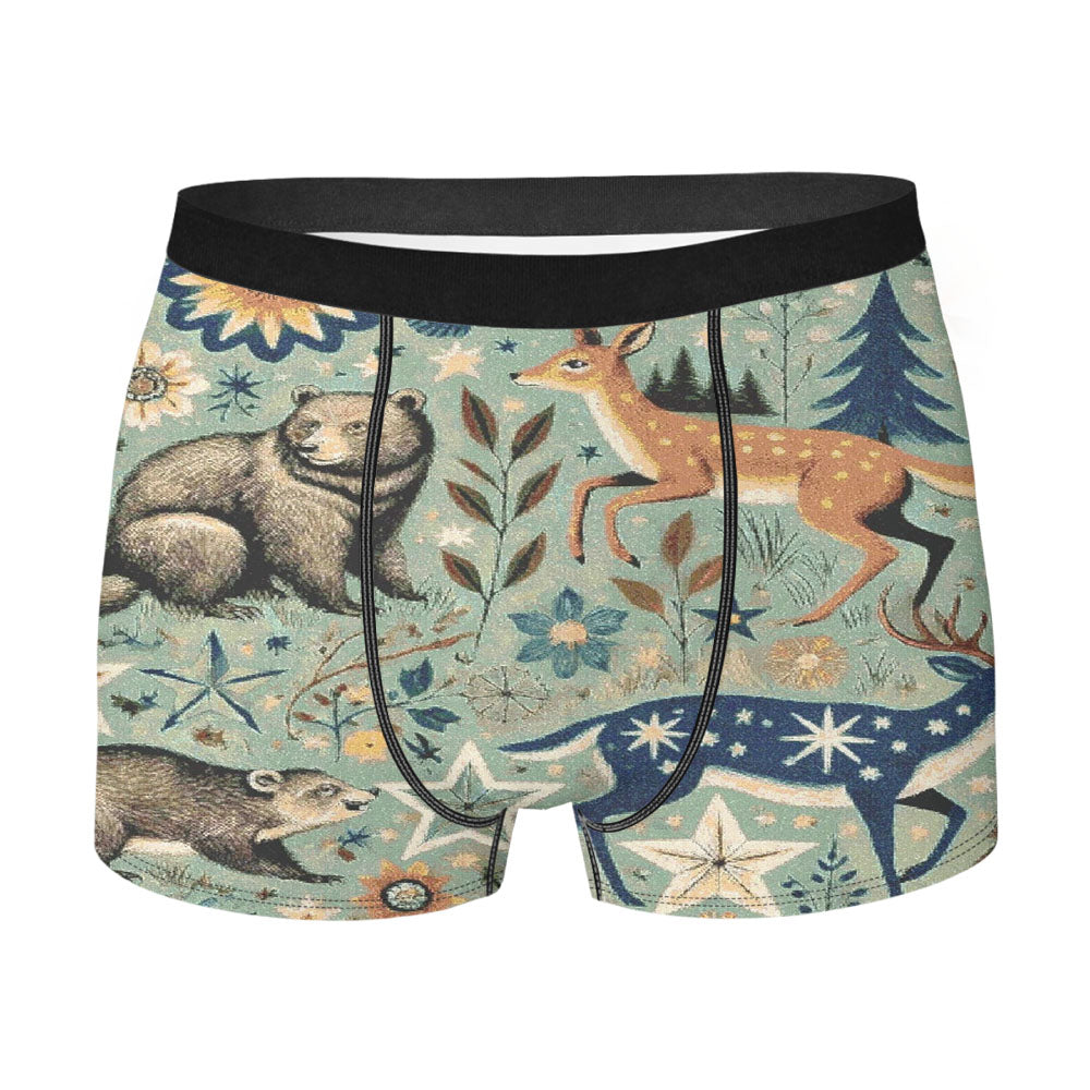 Woodland Whimsy Bear & Doe Men's Boxer Briefs
