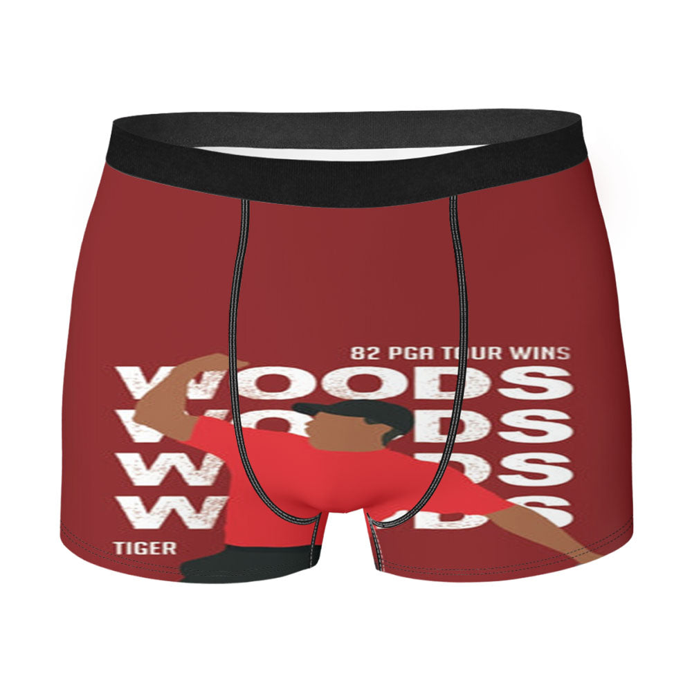 Woods Dark Red Men's Boxer Briefs