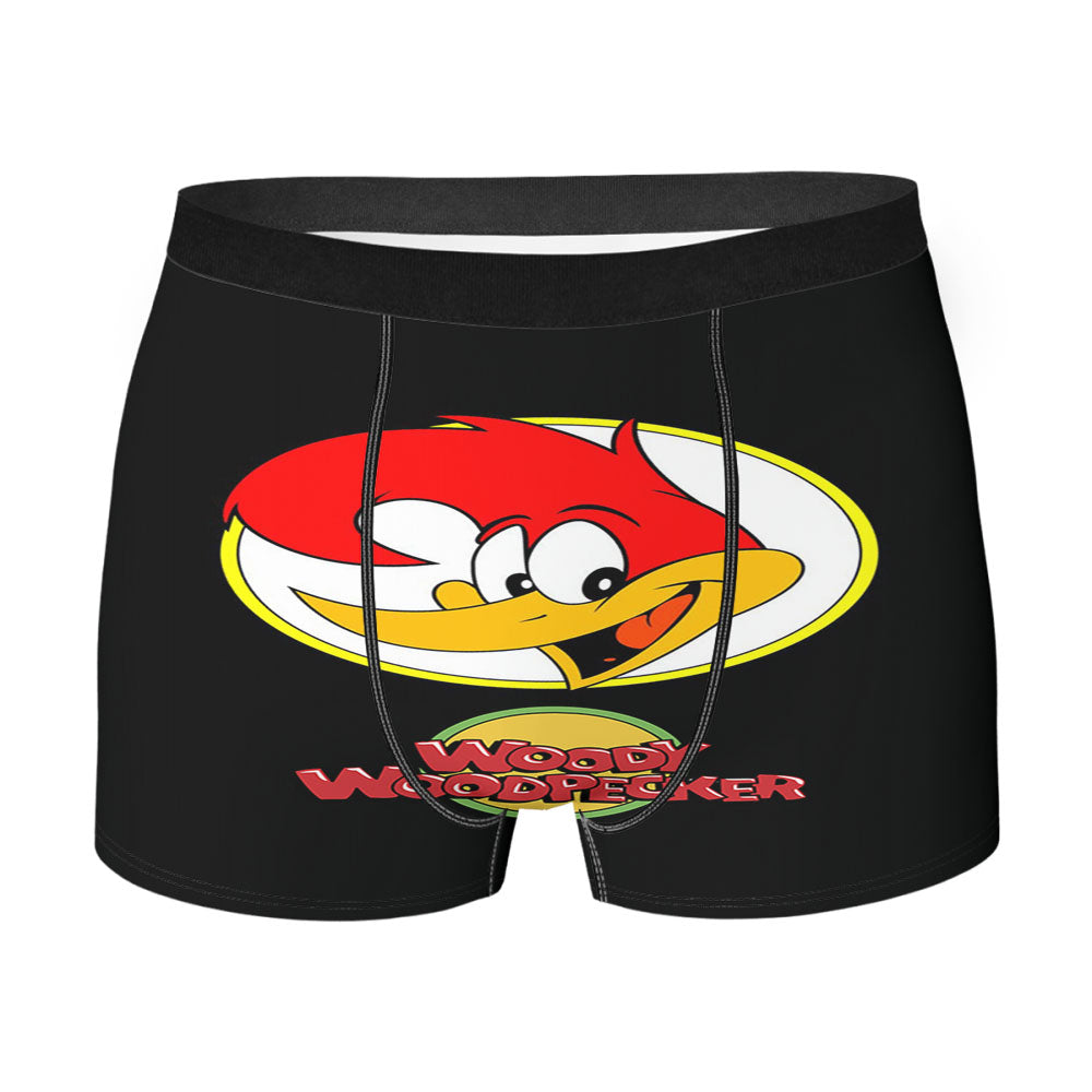 Woody Woodpecker Logo Black Wallpaper Men's Boxer Briefs