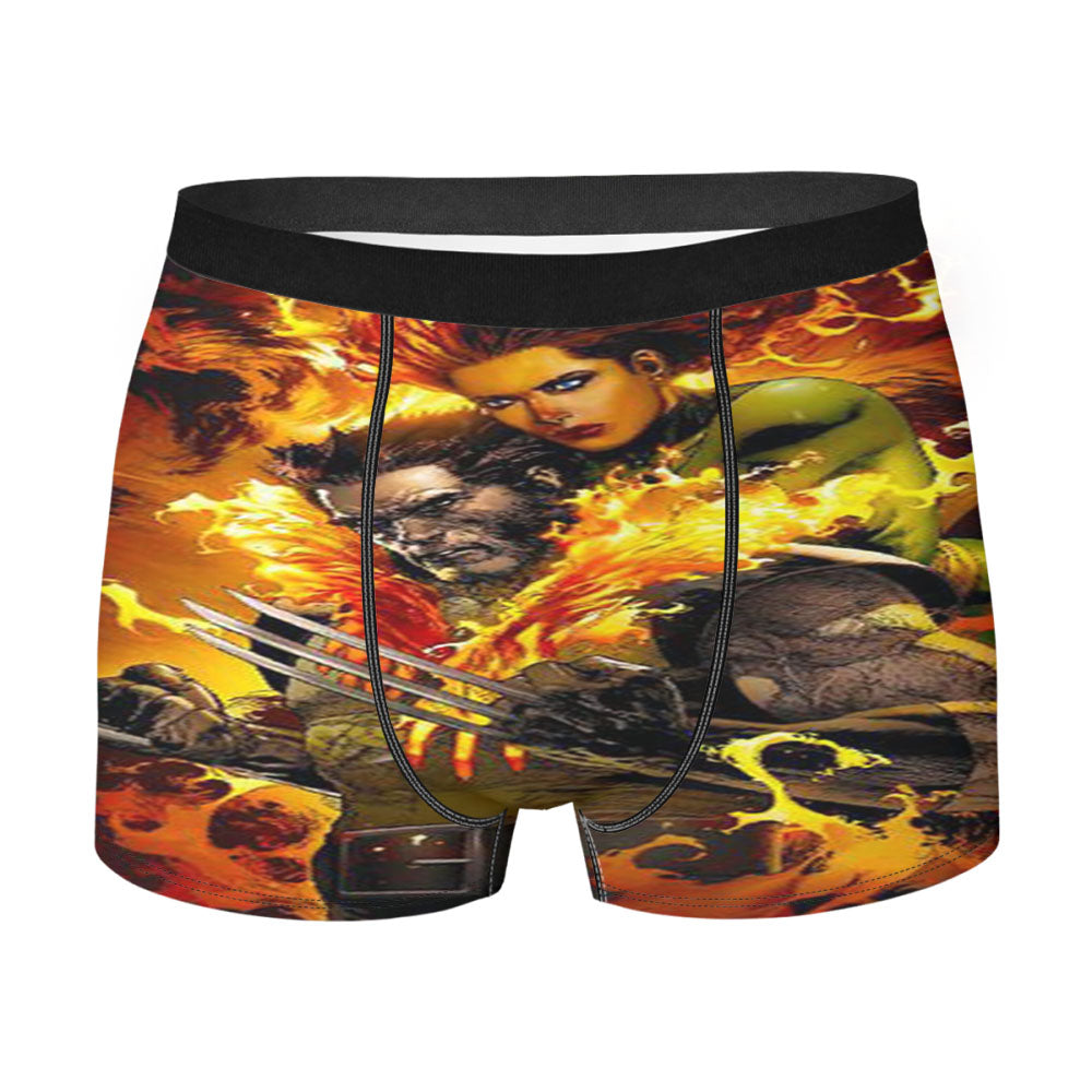 X-Men Wolverine Flames Men's Boxer Briefs