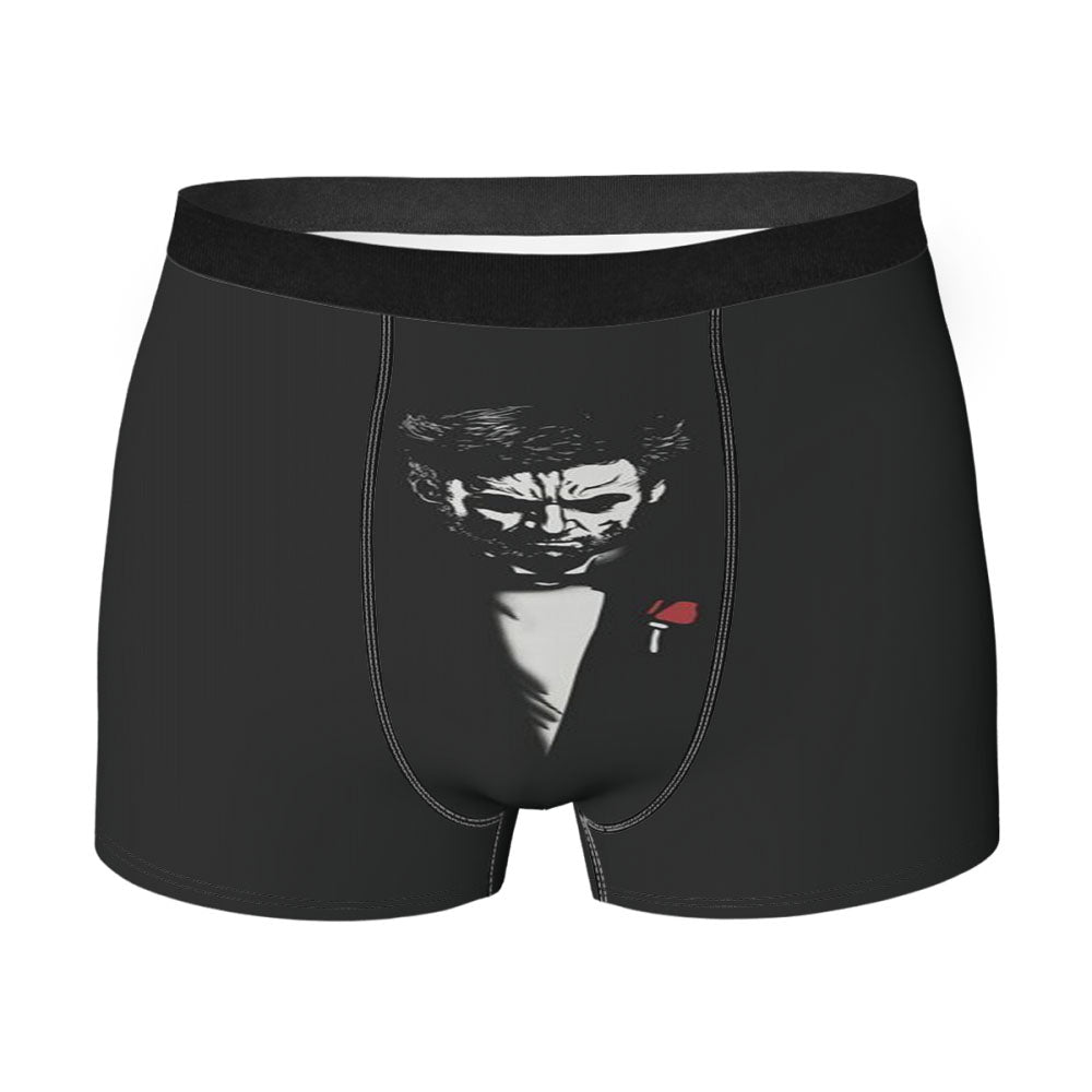 X Men Wolverine Black Tuxedo Red Rose Men's Boxer Briefs