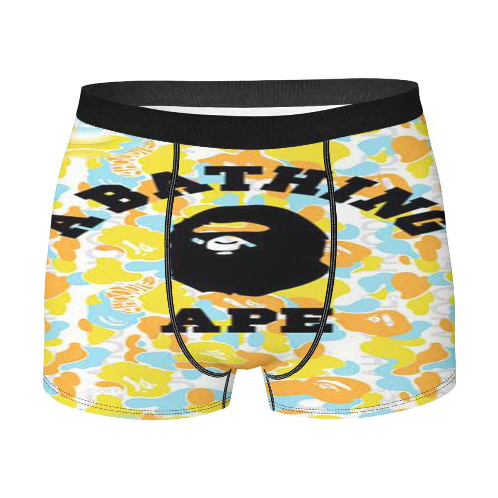 Yellow Camo Bape Men's Boxer Briefs