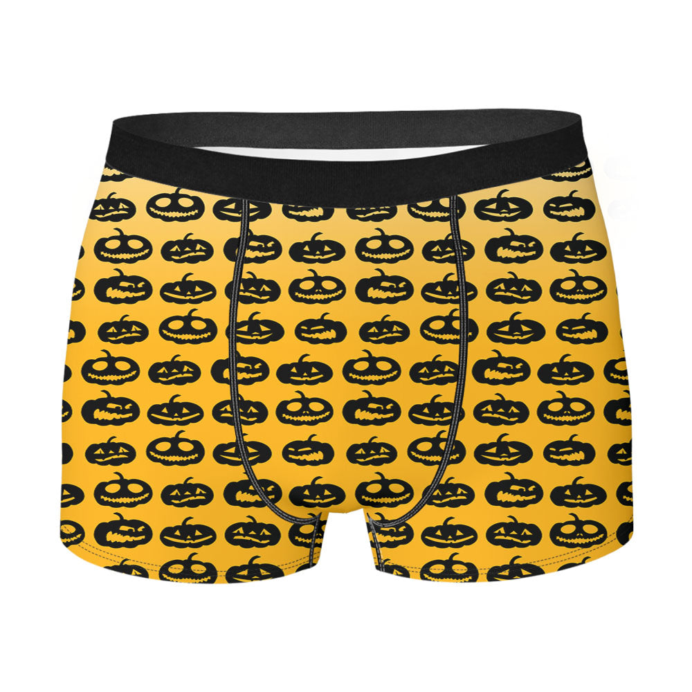 Yellow Pumpkins Pattern Silhouette Collections Men's Boxer Briefs