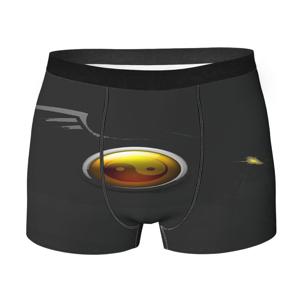 Yin Yang Dragon Greyscale Men's Boxer Briefs