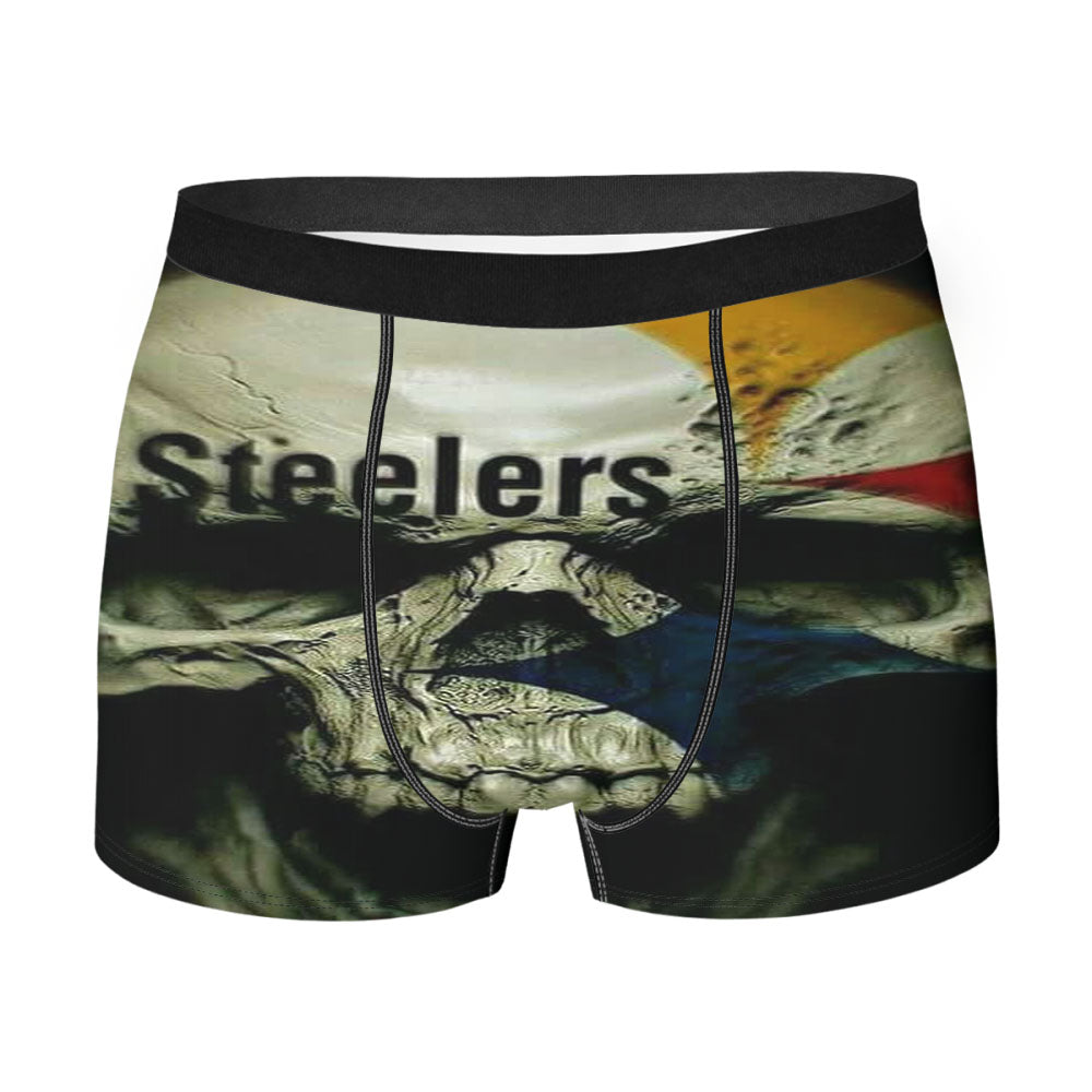 3D Skull Pittsburgh Steelers Men'S Boxer Briefs
