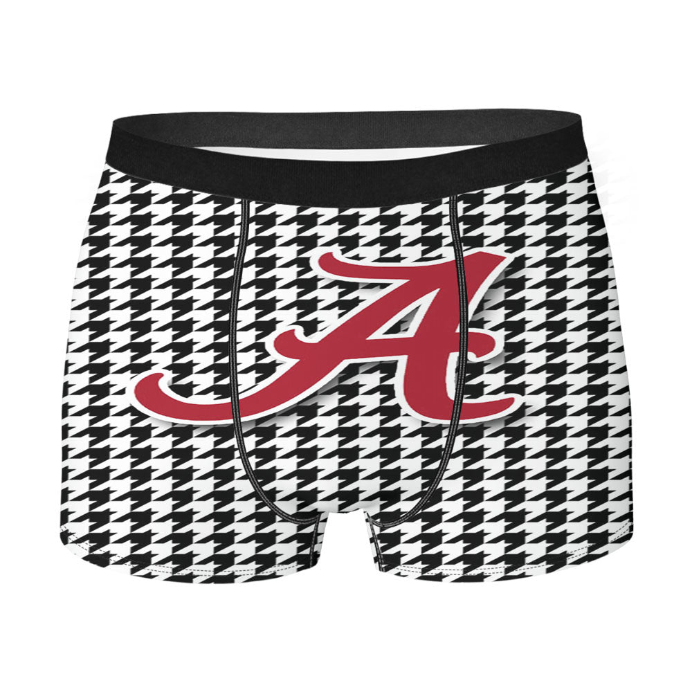 Alabama Houndstooth Crimson Tide Men'S Boxer Briefs
