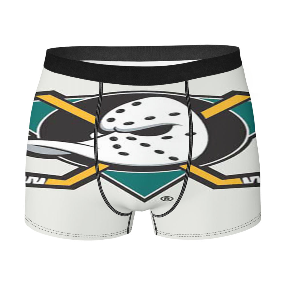 Anaheim Ducks Logo On White Men'S Boxer Briefs