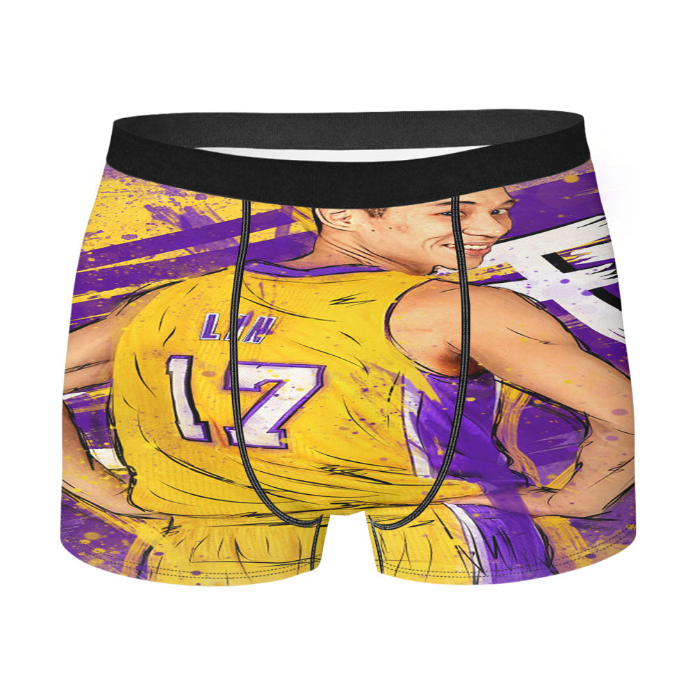 Asia Player Nba Lakers Jeremy Lin Men'S Boxer Briefs
