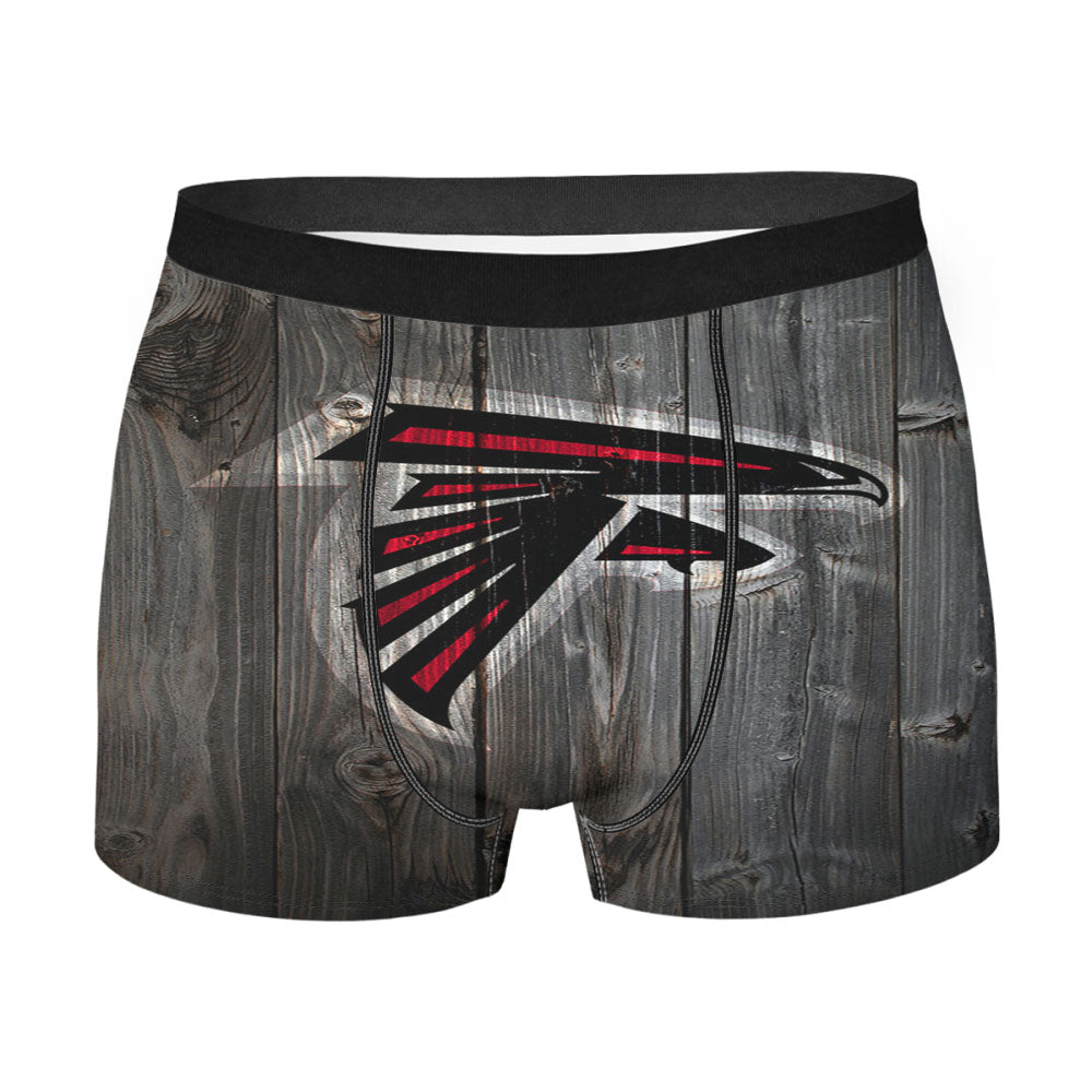 Atlanta Falcons Nfl Logo Dark Wood Wallpaper Men'S Boxer Briefs