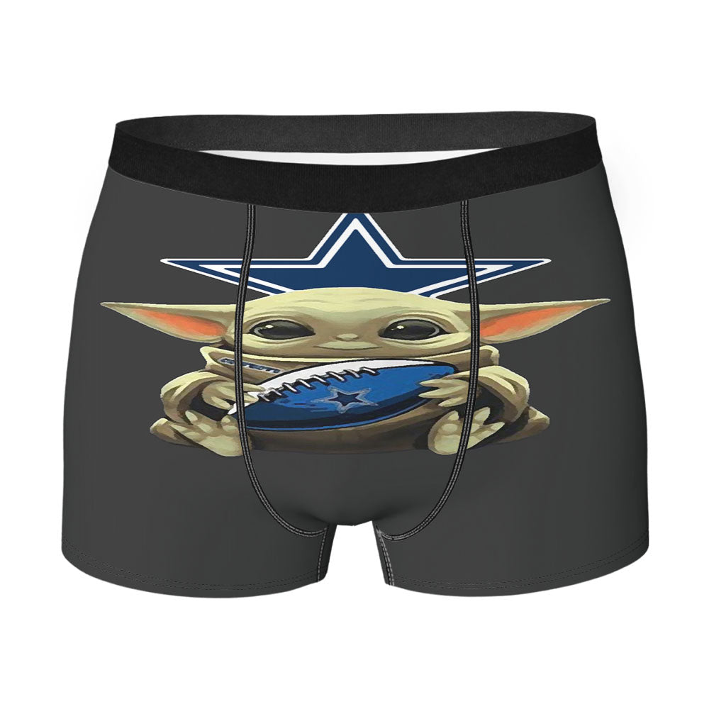 Baby Yoda Hug Dallas Cowboys Mandalorian Men'S Boxer Briefs