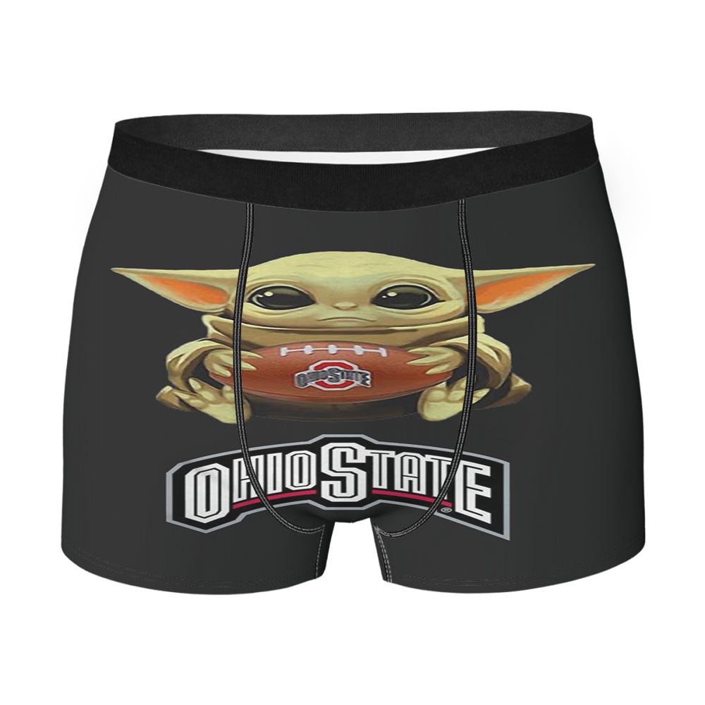 Baby Yoda Hug Ohio State Buckeyes Mandalorian Men'S Boxer Briefs