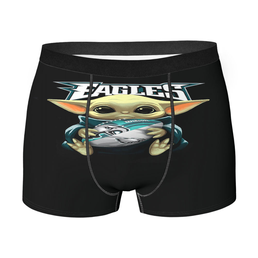 Baby Yoda Hug Philadelphia Eagles Mandalorian Men'S Boxer Briefs