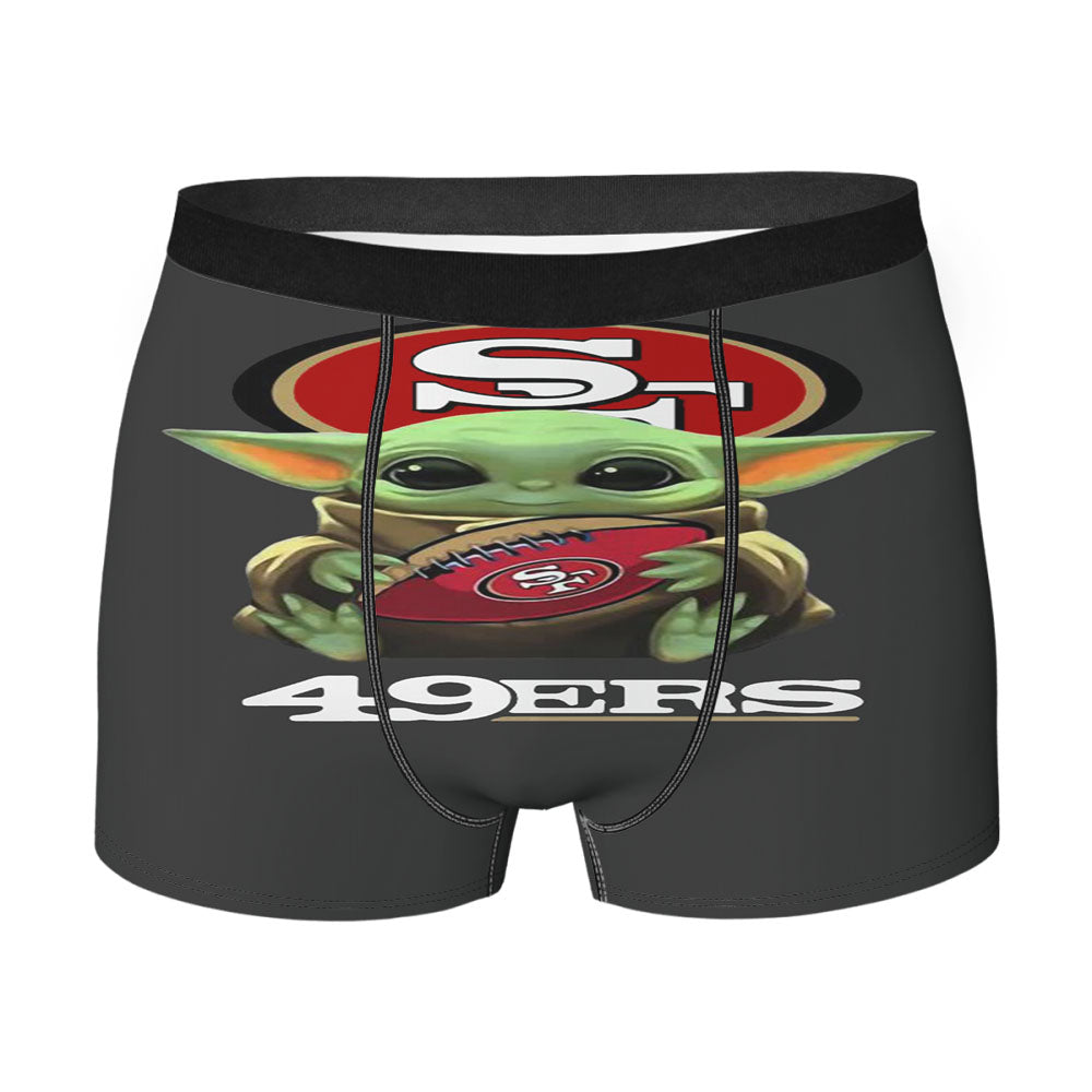 Baby Yoda Hug San Francisco 49Ers Mandalorian Men'S Boxer Briefs