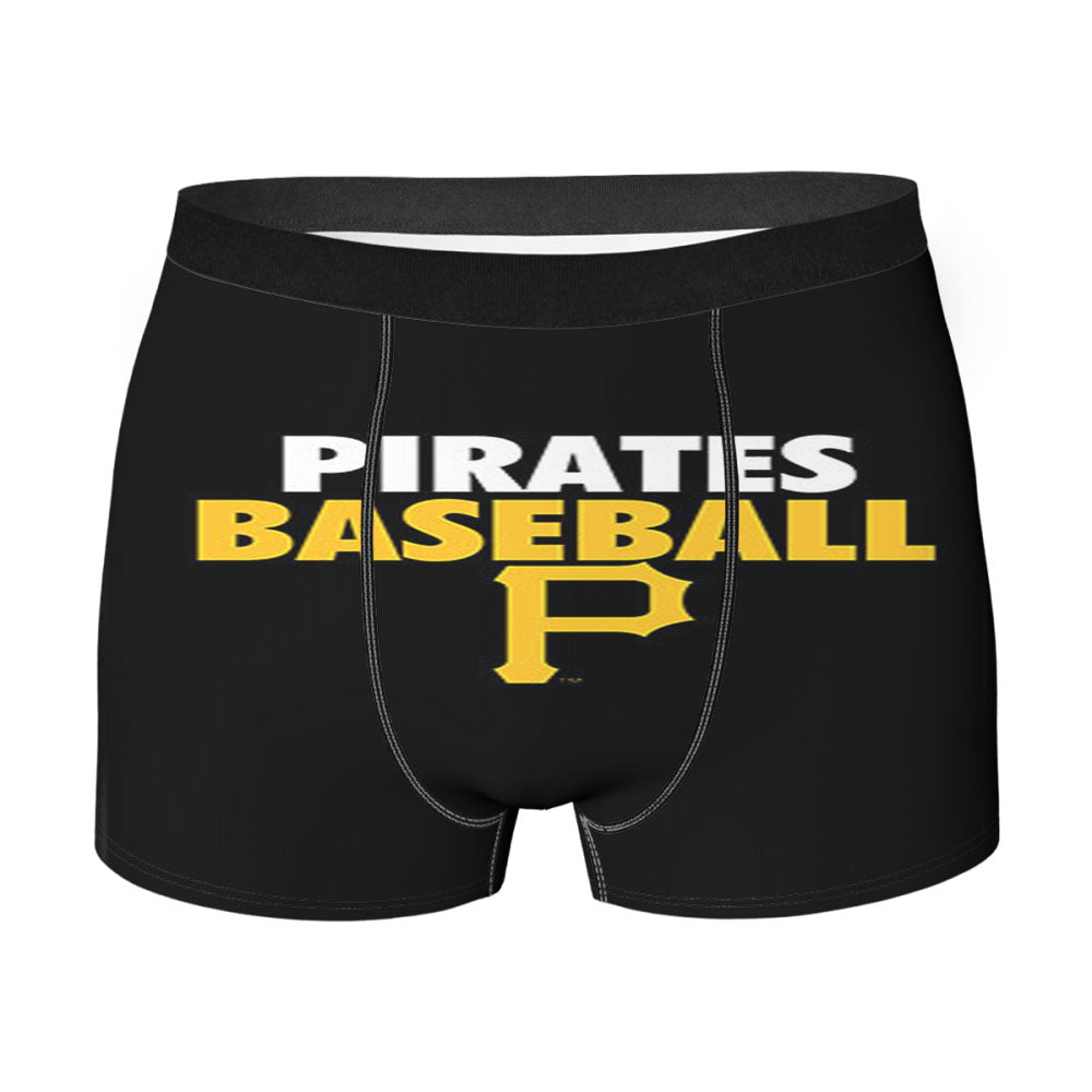 Baseball Pirates Yellow Black Men'S Boxer Briefs