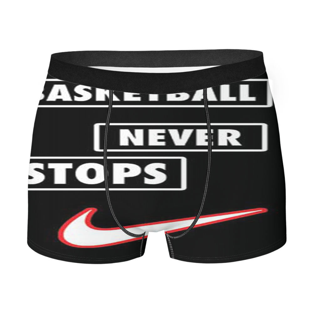Basketball Never Stops Stagger Men'S Boxer Briefs