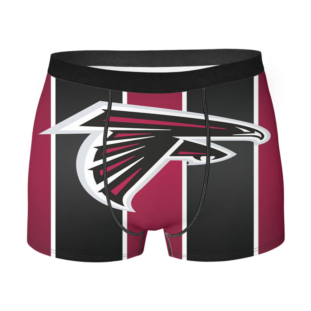 Black Red White Line Atlanta Falcon Logo Men'S Boxer Briefs