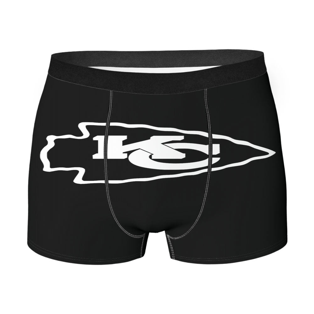 Black White Kansas City Chiefs Logo Men'S Boxer Briefs