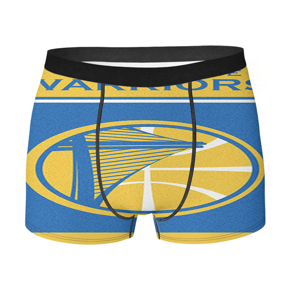Blue Yellow Golden State Warriors Men'S Boxer Briefs