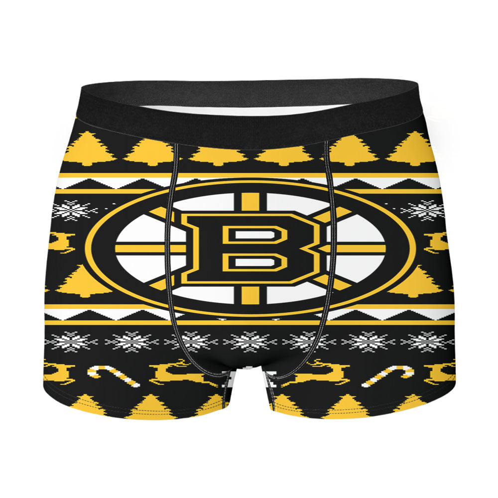 Boston Bruins Christmas Sweater Men'S Boxer Briefs