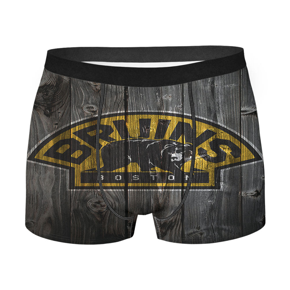 Boston Bruins Hockey Wooden Men'S Boxer Briefs
