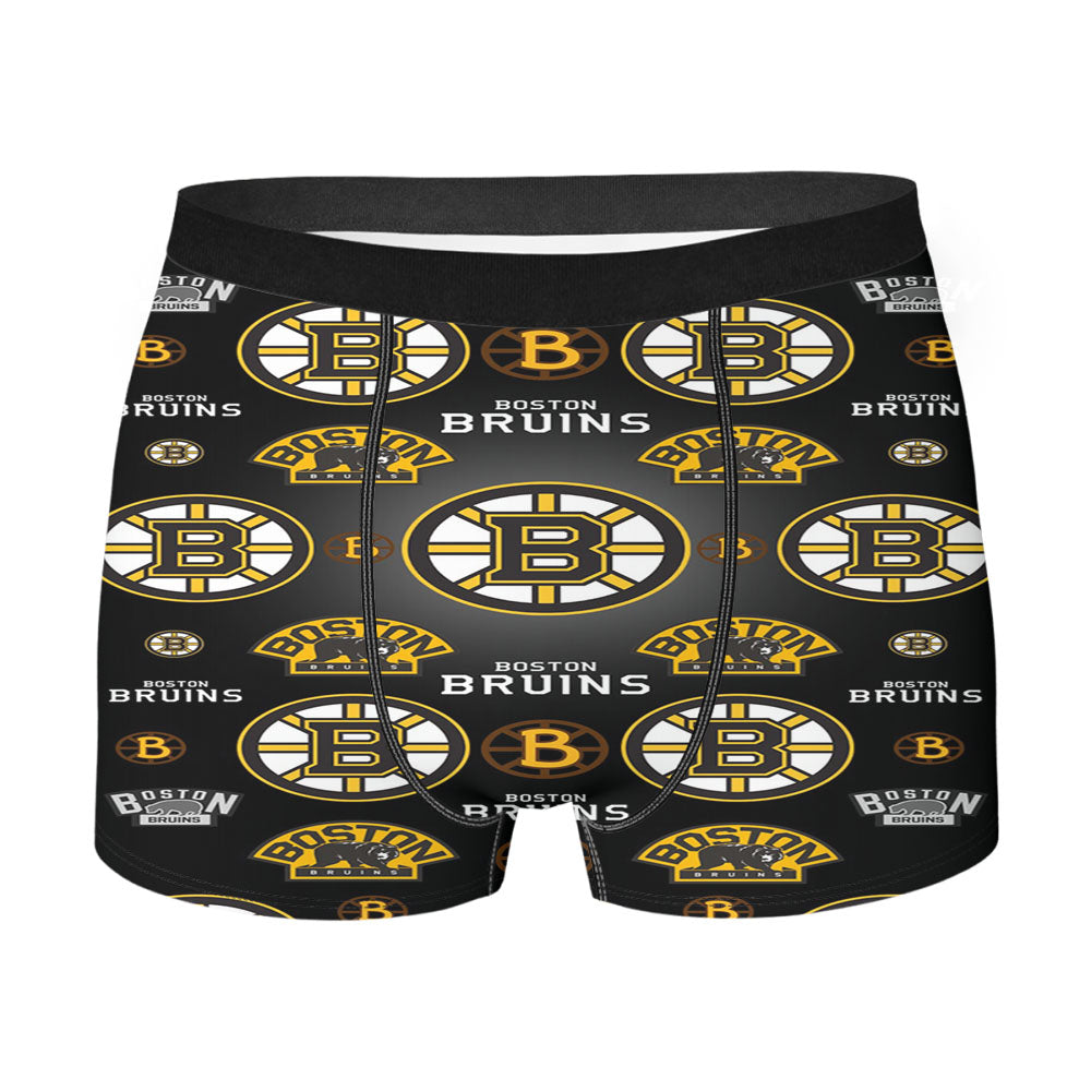Boston Bruins Logo Pattern Black Men'S Boxer Briefs