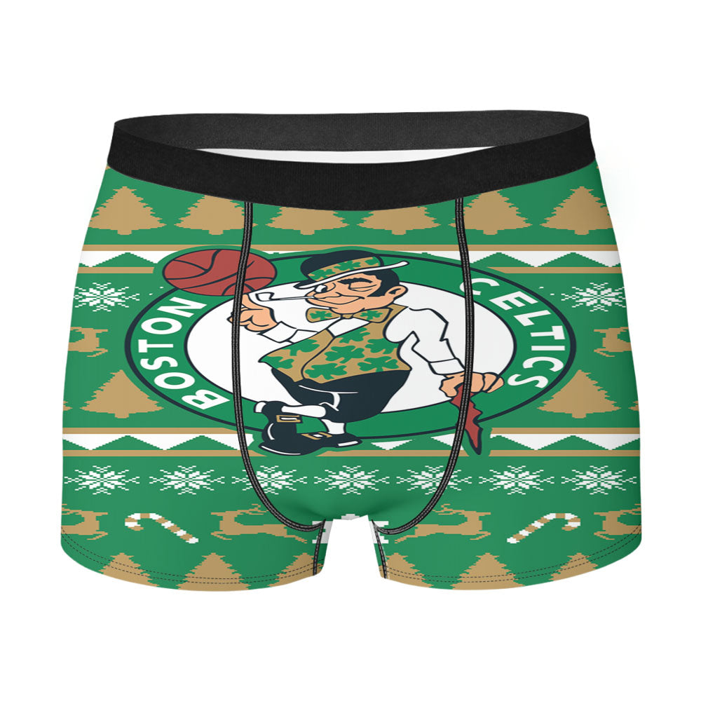 Boston Celtics Christmas Sweater Men'S Boxer Briefs