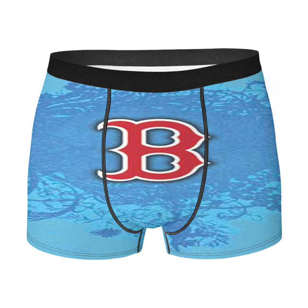 Boston Red Sox Logo On Blue Blur Men'S Boxer Briefs