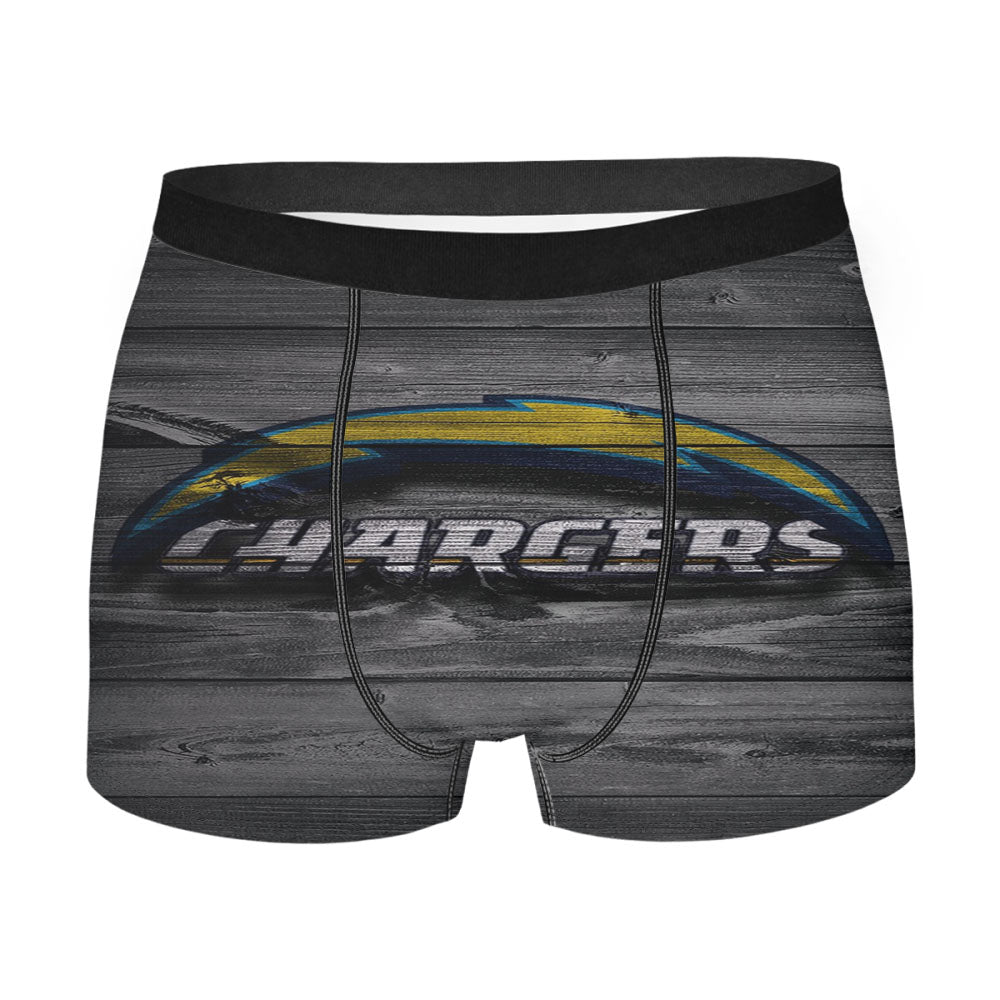 Chargers Los Angeles Logo Dark Wood Wallpaper Men'S Boxer Briefs