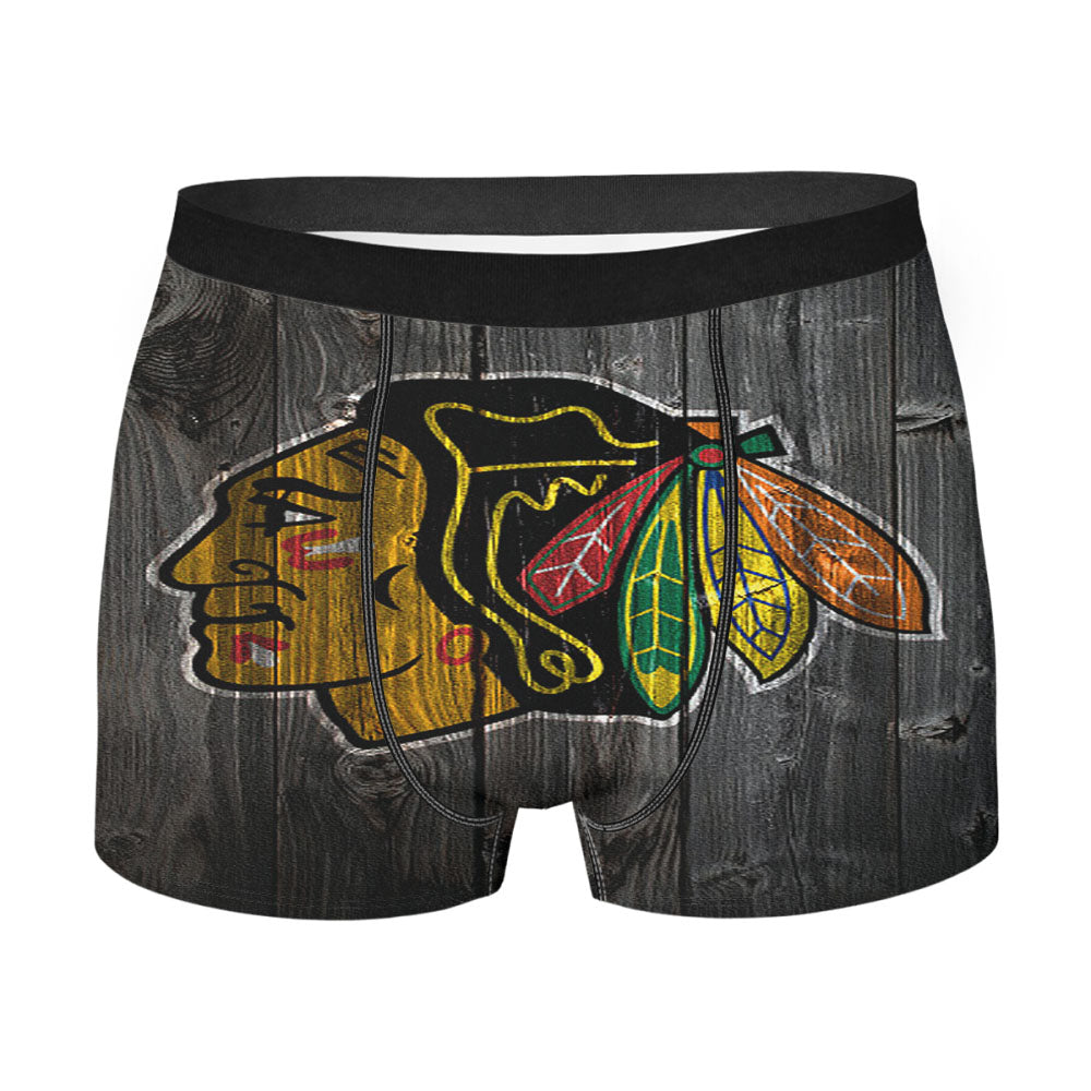 Chicago Blackhawks Wooden Men'S Boxer Briefs