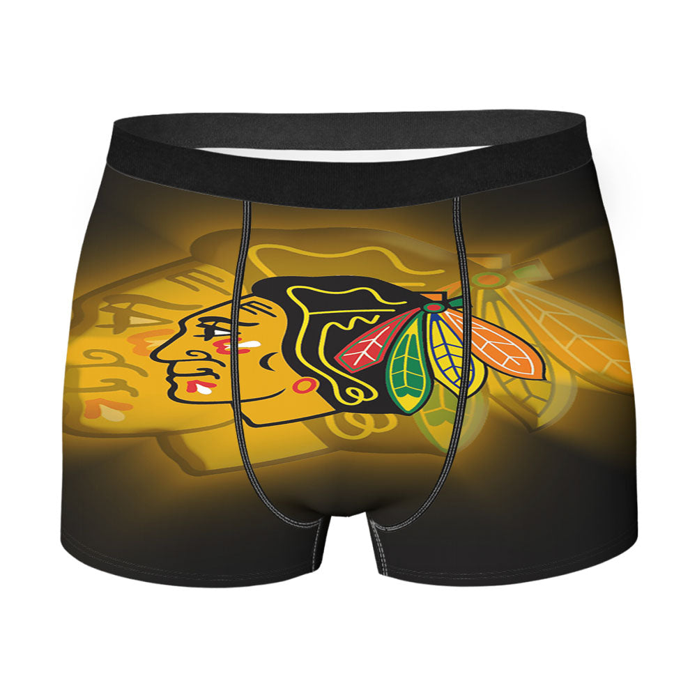 Chicago Blackhawks Yellow Silhouette Men'S Boxer Briefs
