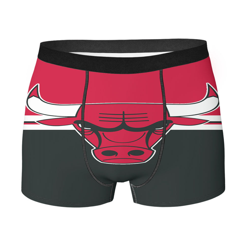 Chicago Bulls Logo Red Black Wallpaper Men'S Boxer Briefs