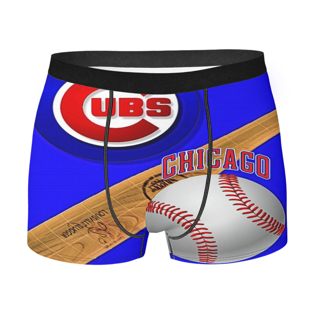 Chicago Cubs Baseball Log Men'S Boxer Briefs