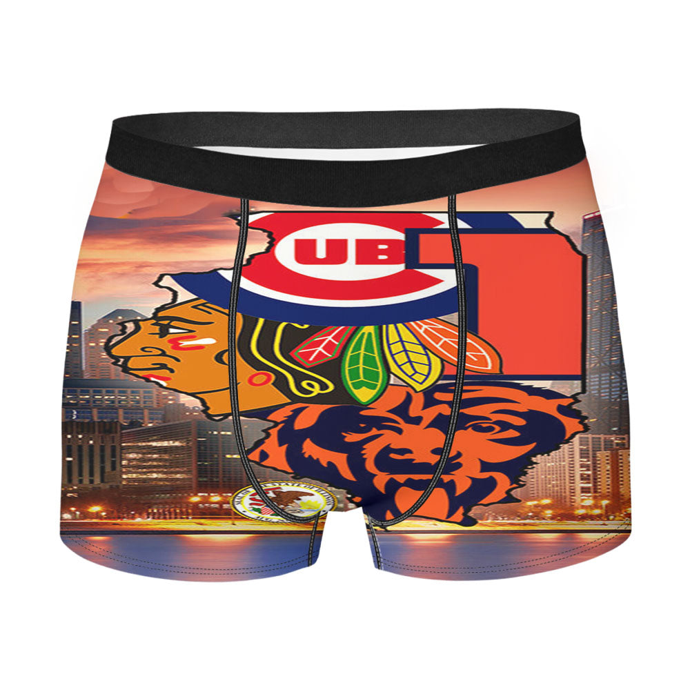 Chicago Cubs Bears Blackhawks 1 Men'S Boxer Briefs