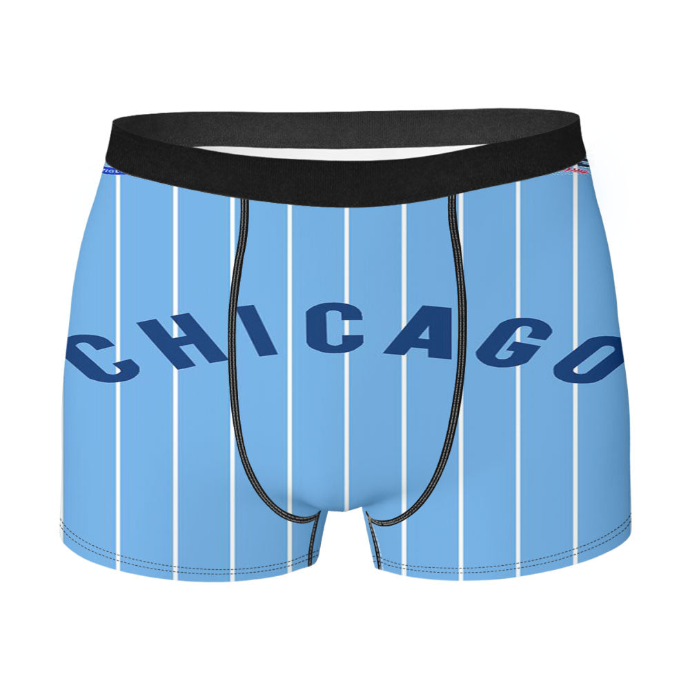 Chicago Cubs Blue Stripe Men'S Boxer Briefs