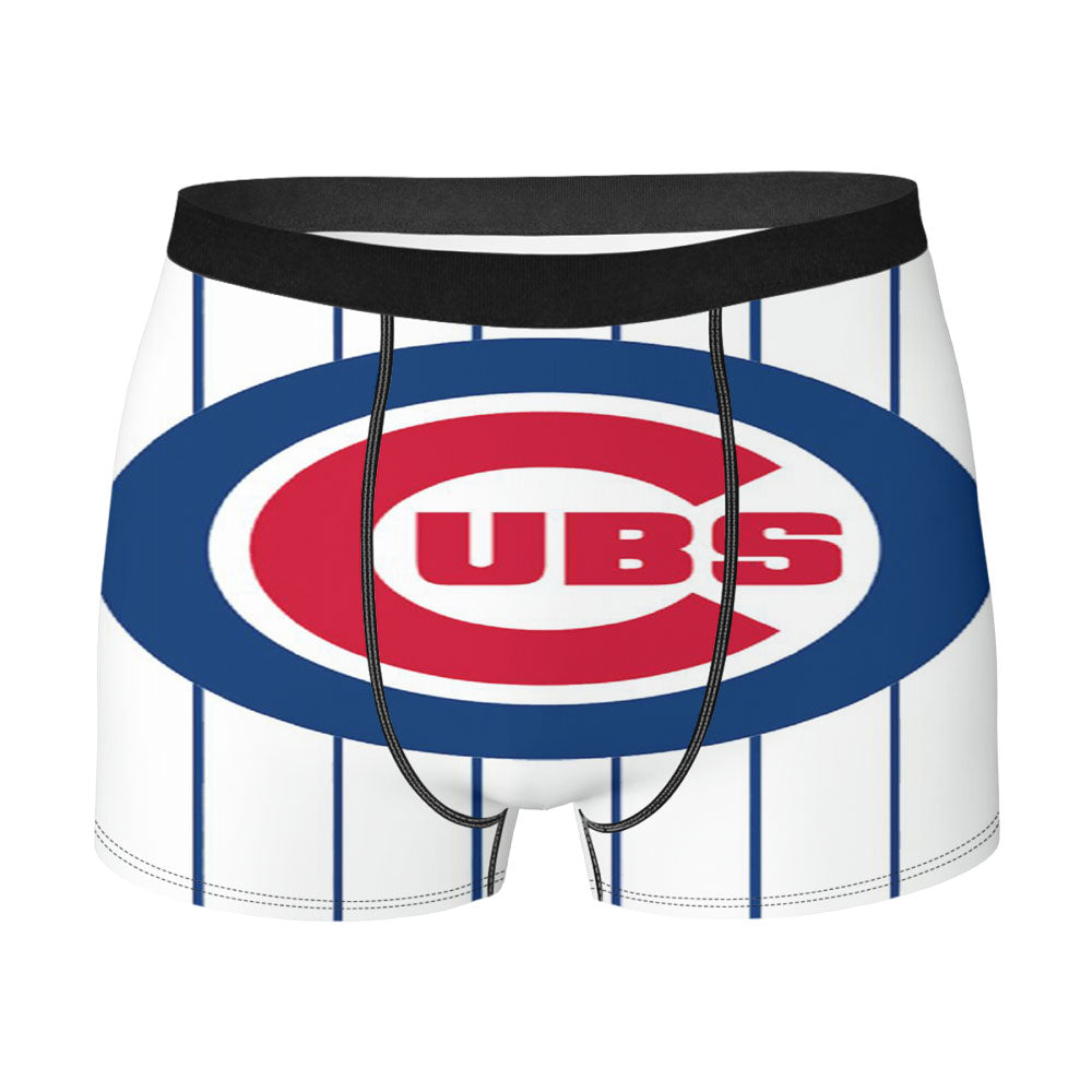 Chicago Cubs Circle Stripe Blues Men'S Boxer Briefs