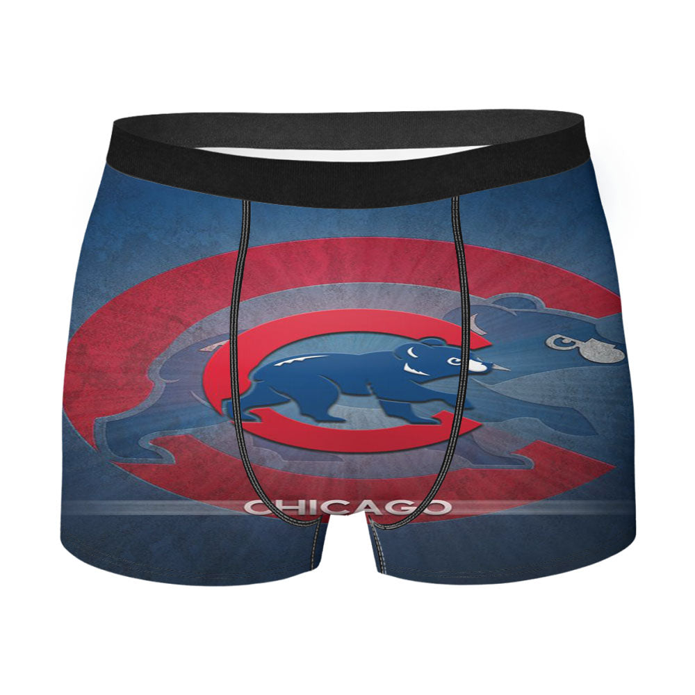Chicago Cubs Crack Pattern Men'S Boxer Briefs